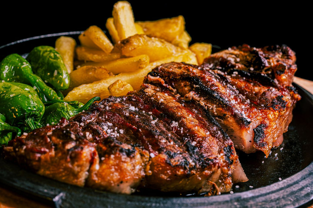 Entrecot a la plancha con patatas de España